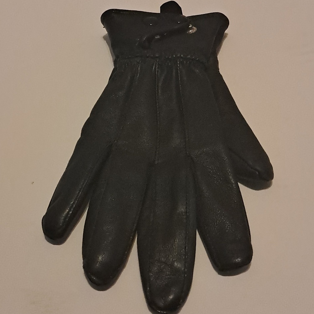 Women Black Leather Gloves with Double Snap Driving Outerwear Soft Comfy - Picture 7 of 7
